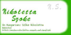 nikoletta szoke business card