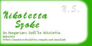 nikoletta szoke business card